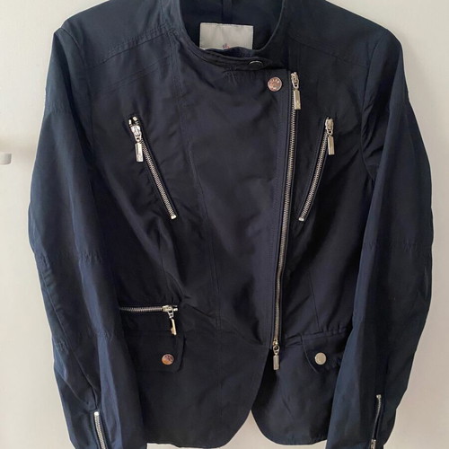 Moncler Grace women's biker jacket navy and black like new, size 2