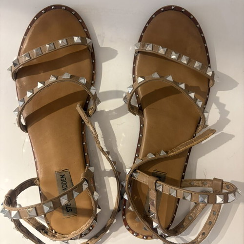 Steve Madden leather sandals like new, beige and brown