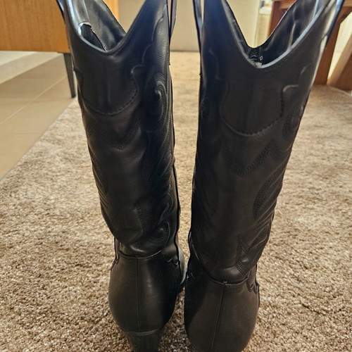 Migato western boots used, black, 9cm heel, size 39