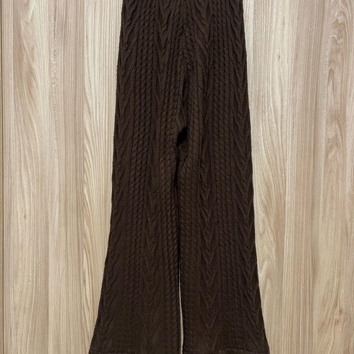 Knitted high-waisted pants like new, brown