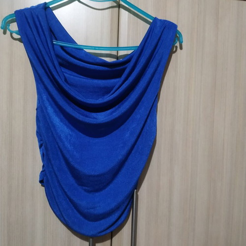 Blue off-shoulder blouse S Shein like new with side elastic