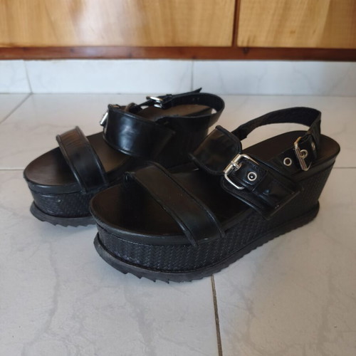 Makris black flatform sandals size 37 used