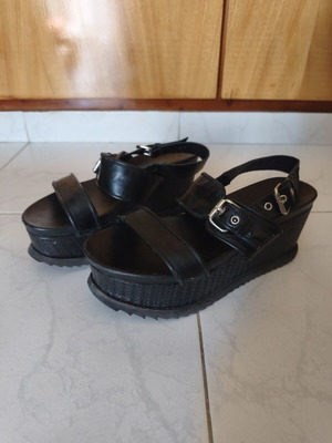 Makris black flatform sandals size 37 used