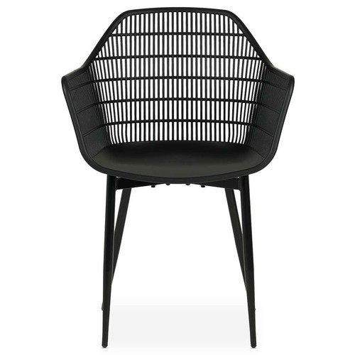 Hadi set of 4 polypropylene black armchairs like new
