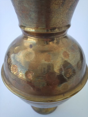 Copper - brass vase used, handmade