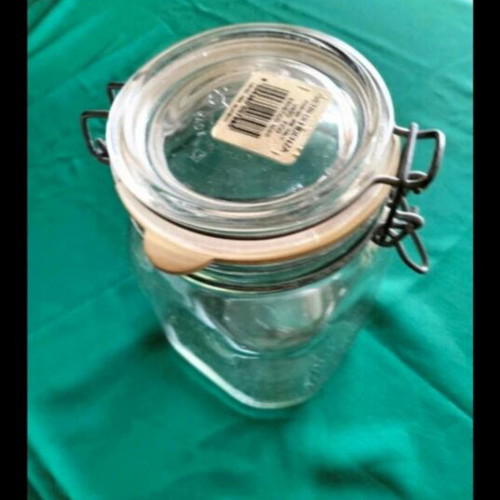 Airtight glass jar 1L used with 1/2L gift