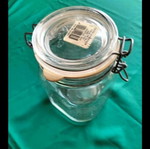 Airtight glass jar 1L used with 1/2L gift