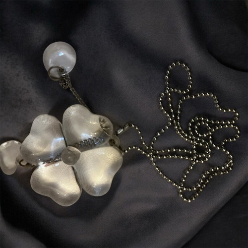 Long transparent necklace with acrylic chain like new