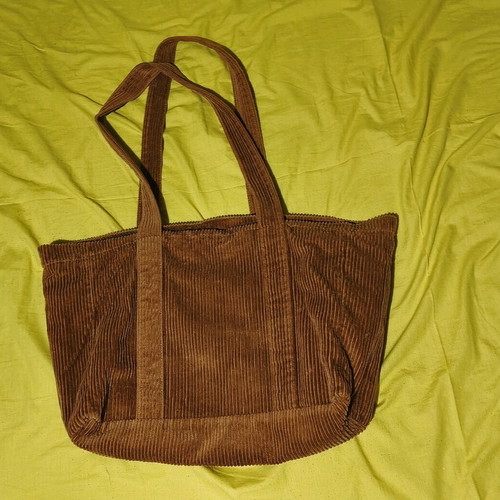 Tote bag Zara large shoulder bag in brown corduroy like new