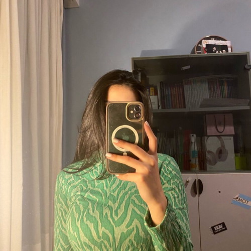 Zara crop top like new, green with snake pattern