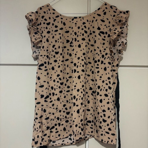 Blouse with ruffles and back tie new, multicolor, size XL