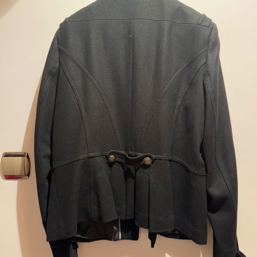 Black coat with silver buttons like new, size 16