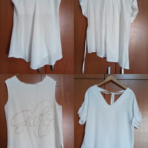 Set of 4 white summer tops like new, sizes M-L