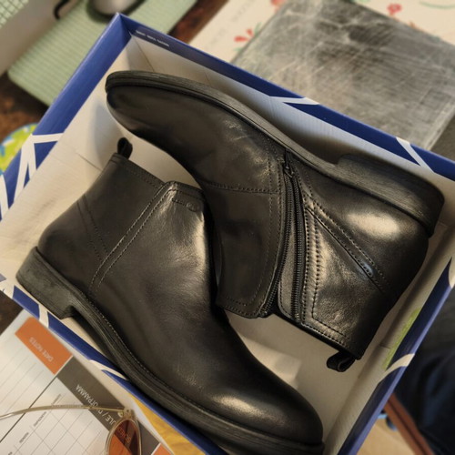 Geox men's black ankle boots, size 45