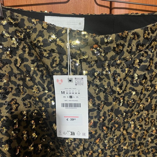 Zara παντελόνι medium με πούλιες καινούργιο, μπεζ καφέ