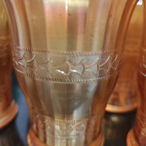 Vintage glasses like new, set of 6, honey color