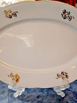 Oval porcelain platter 36 cm Yugoslavia 70s