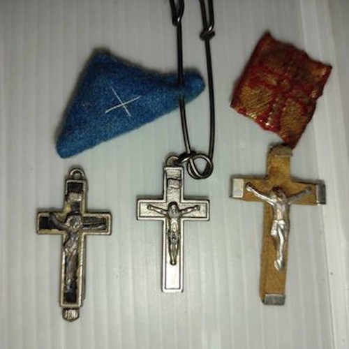 Cross amulets used, set of 3, Meteora, Tinos, Jerusalem