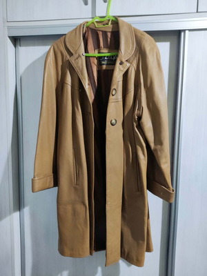 ZEDA Roberto Bertolucci leather women's coat like new brown XL