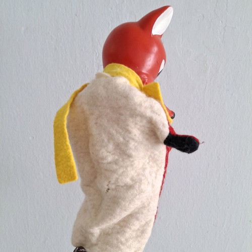 Vintage puppet used, fox hand puppet collectible