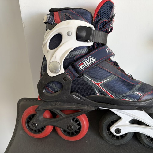 Fila roller skates refurbished with laces, velcro, and ankle buckle