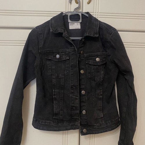 Bershka Denim Jacket like new, size M, black and grey