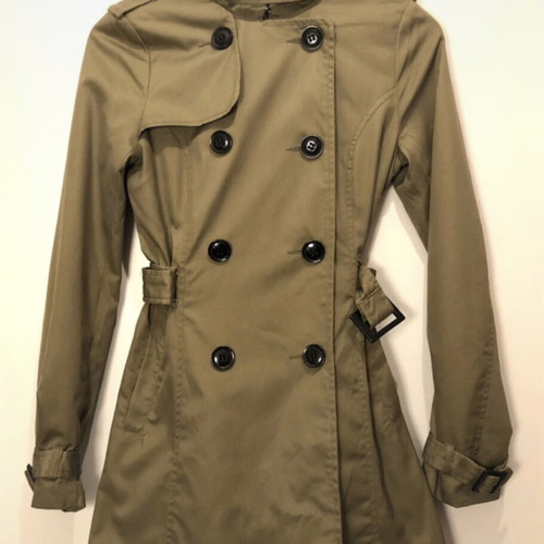 H&M Khaki Short Trench Coat like new, size 34 EU