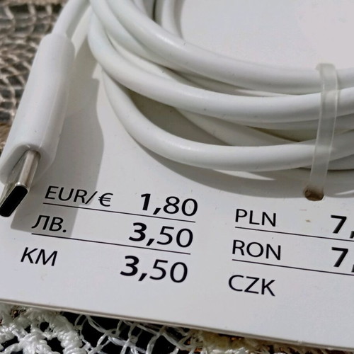 USB-C to USB-C Charger cable new, white color