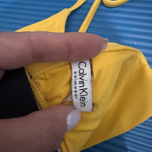 Calvin Klein bikini top, yellow, size S