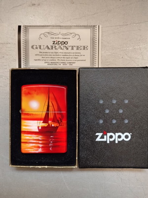 Zippo Sailboat Sunset lighter 2001, like new