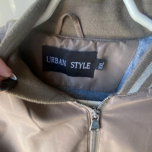 Bomber fleece jacket like new, men's XXL, beige and brown
