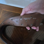 Flavio Castellani leather belt like new, dark brown, size 80 with studs and coins