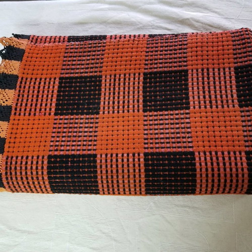 Woven rug used with handmade lace, dimensions 1.35m x 2.20m