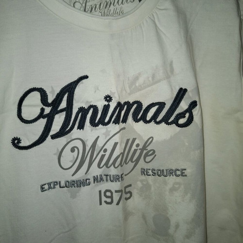Animals blouse like new, white and gray, size M