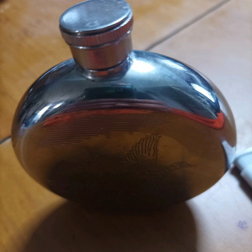 Inox flask new with engraved duck design