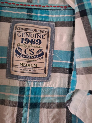 Πουκάμισο κοντομάνικο μέγεθος M μπλε και άσπρο like new