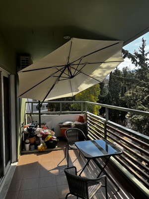 Ομπρέλα γωνιακή NATERIAL Avea 287x287cm σαν καινούργιο, ταουπέ καφέ