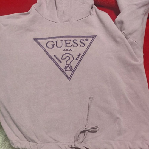 Guess crop blouse like new, size large, purple