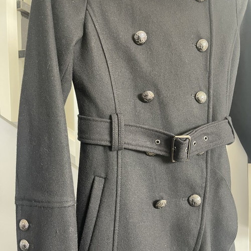 Guess Double-Breasted Wool Blend Coat Black Edition like new, size S