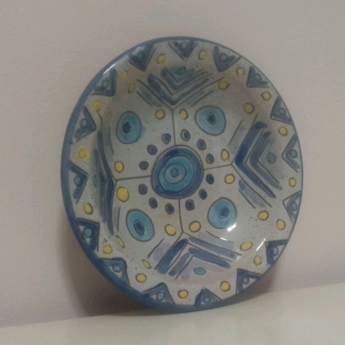 Decorative wall plates like new, set of two, ceramic enamelled