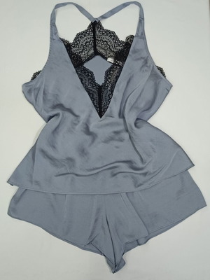Flora Nikrooz satin pajama set with lace, new, size S