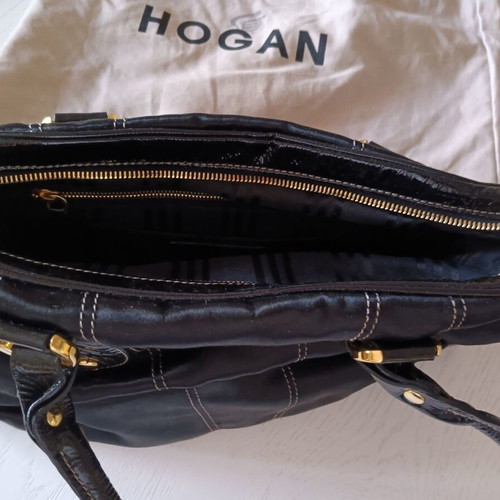 Hogan women's black patent leather handbag like new