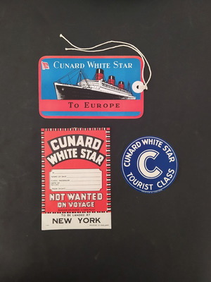 Cunard White Star Lines vintage luggage tags set 1949