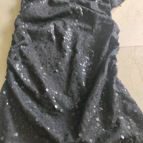 Sequin dress like new, black, asymmetric shoulder