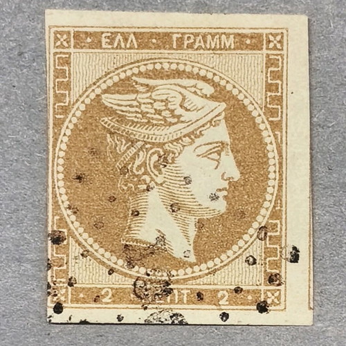 2 lepta Hermes used, continuous editions, brownish color