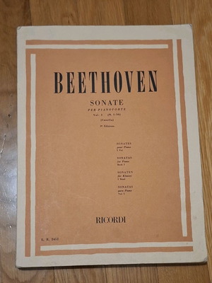 Beethoven Σονάτες για πιάνο τόμος 1, αρ. 1-16, έκδοση Ricordi