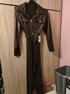 Leather one-piece jumpsuit like new