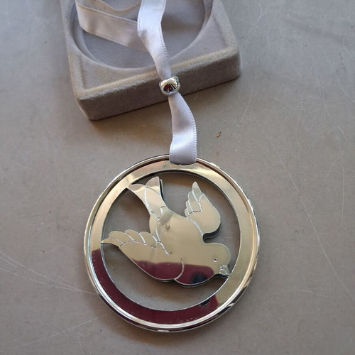 Christofle Paris decorative silver ornament used, 7cm diameter