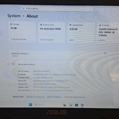 Asus F553M λαπτοπ μεταχειρισμένο με SSD και Windows 11