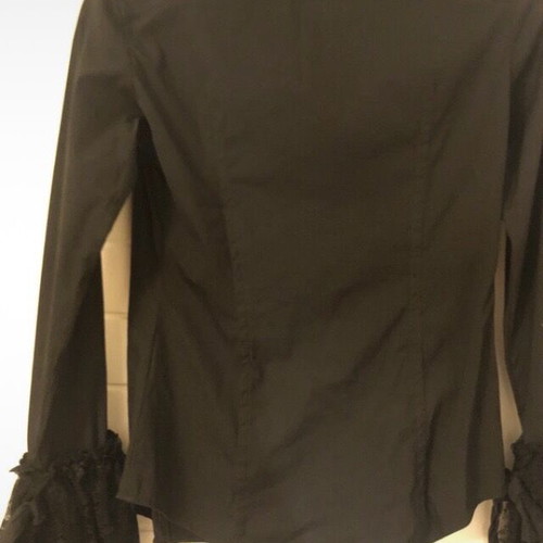 Pinko women's black shirt size 10 M with lace and ribbons like new